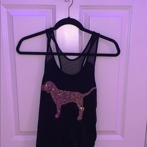 Pink sparkly workout tank